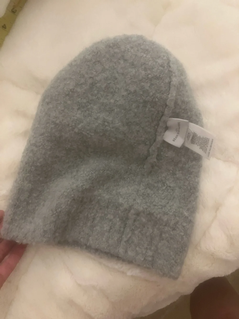 L.L. Bean Gray Knit Pom-Pom Beanie